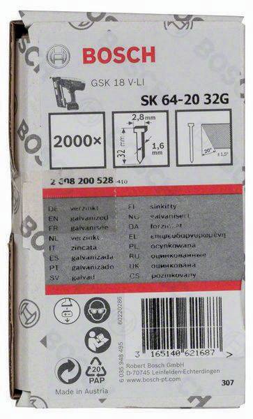 Senkkopfstift SK64-20 G 2000-tlg.LxBxD.32x2,8x1,35mm verzinkt Drahtmaß 1,6mm