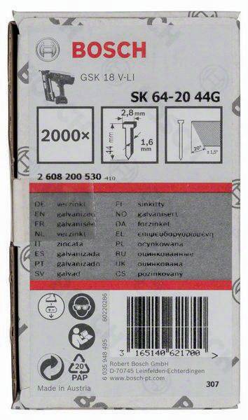 Senkkopfstift SK64-20 G 2000-tlg.LxBxD.44x2,8x1,35mm verzinkt Drahtmaß 1,6mm