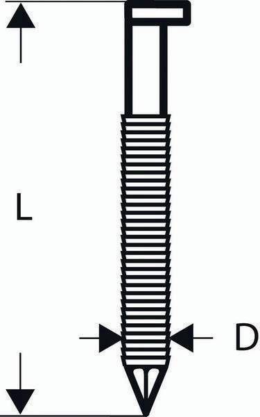 Streifennagel SN34DK 90R 2500-tlg.Schaft-D.3,1mm L.90mm D-Kopf blank gerillt