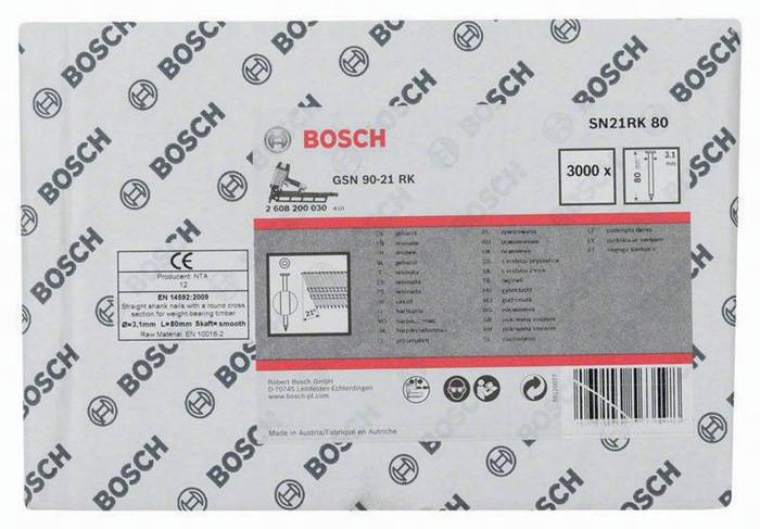 Rundkopfstreifennagel SN21RK 80 Kopf-D.7mm L.80mm Schaft-D.3,1mm glatt blank