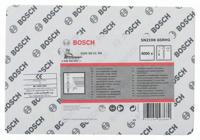 Rundkopfstreifennagel SN21RK 65RHG Kopf-D.7mm L.65mm Schaft-D.2,8mm Bosch