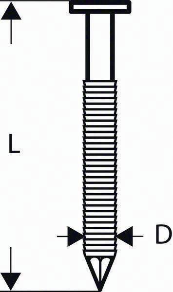 Rundkopfstreifennagel SN21RK 65RHG Kopf-D.7mm L.65mm Schaft-D.2,8mm Bosch