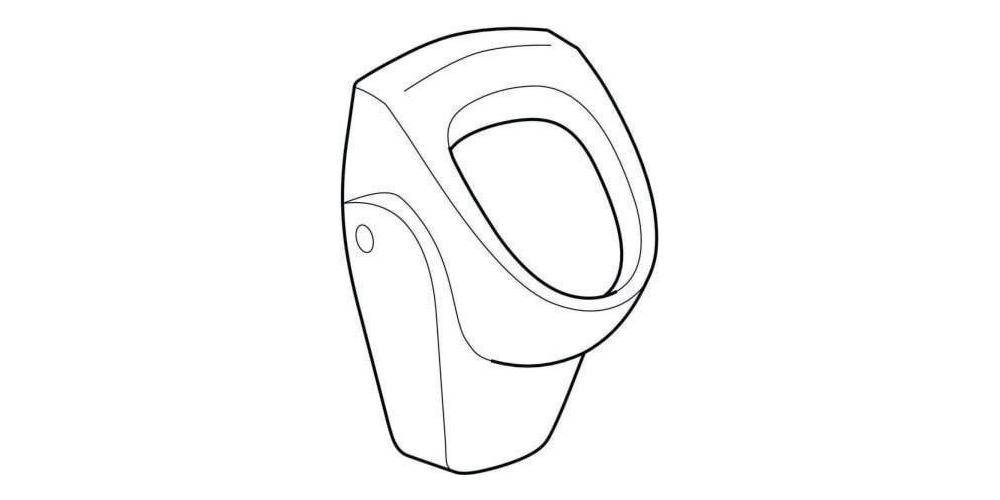 Geberit Urinal RENOVA Zul von hinten Abgang nach hinten weiß