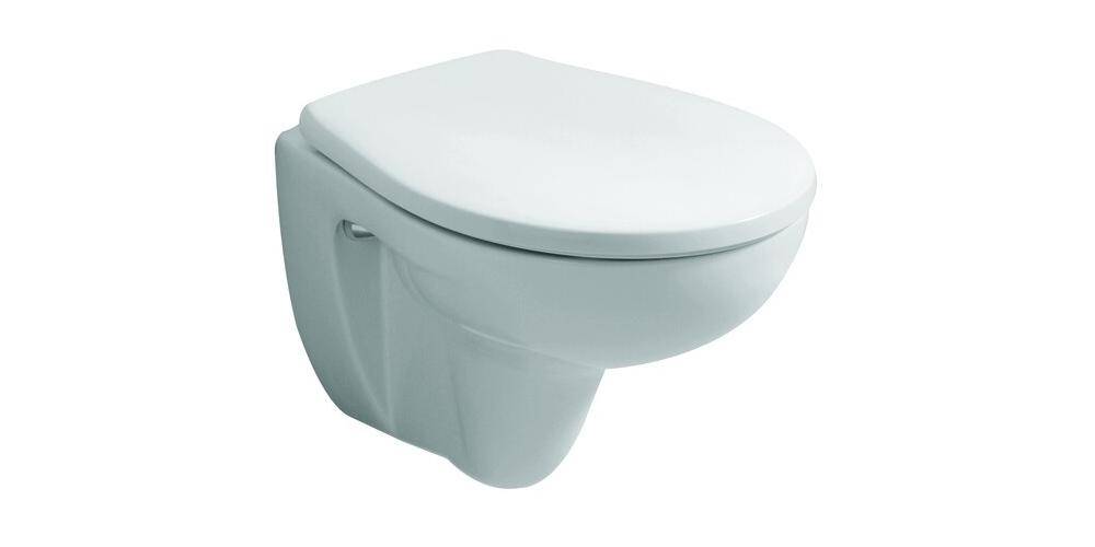 Geberit WC-Sitz RENOVA COMPACT abn mit Deckel Scharniere Edelstahl weiß