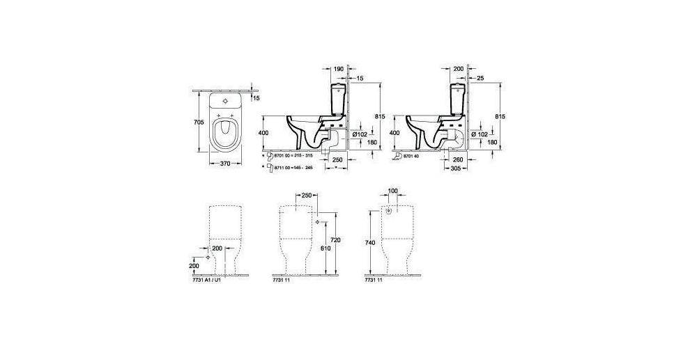 Villeroy & Boch V&B Vario-Abflussbogen für Abgang senkrecht, d= 100mm