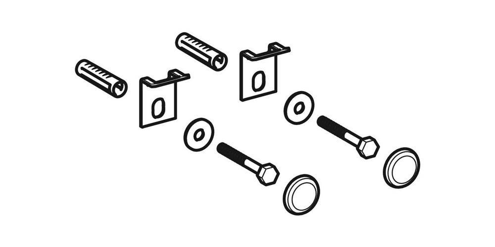 Geberit Urinal-Befestigungssatz mit Abdeckkappen weiß