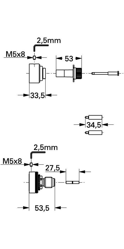 GROHE Verlängerungsset GROHTHERM 3000 GROHTHERM 3000 27,5mm