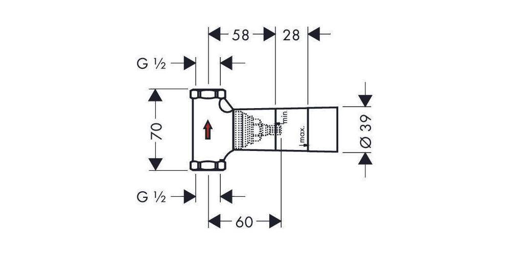 hansgrohe HG Grundkörper f Abstellventil UP 40 l/m Keramik DN 15