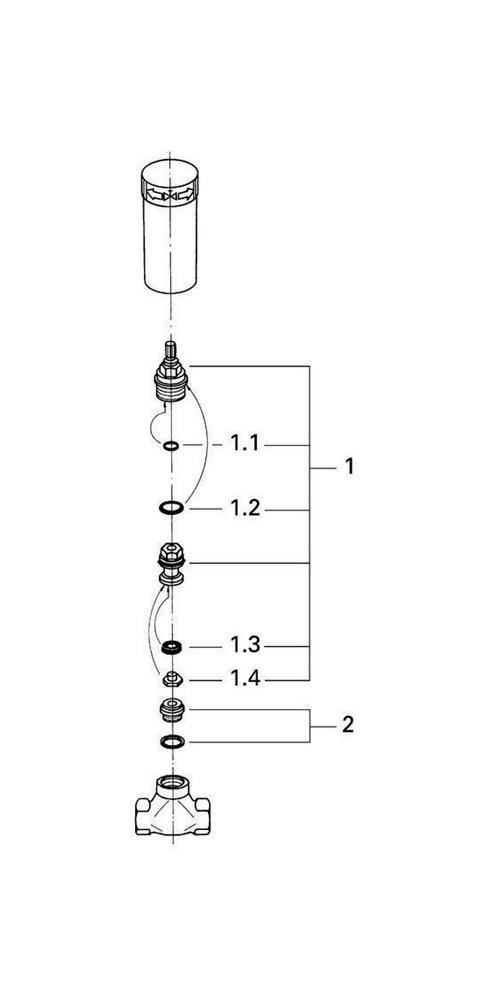 GROHE UP-Ventil-Unterteil vm Oberteil + Gewindeanschluss 1/2Zoll