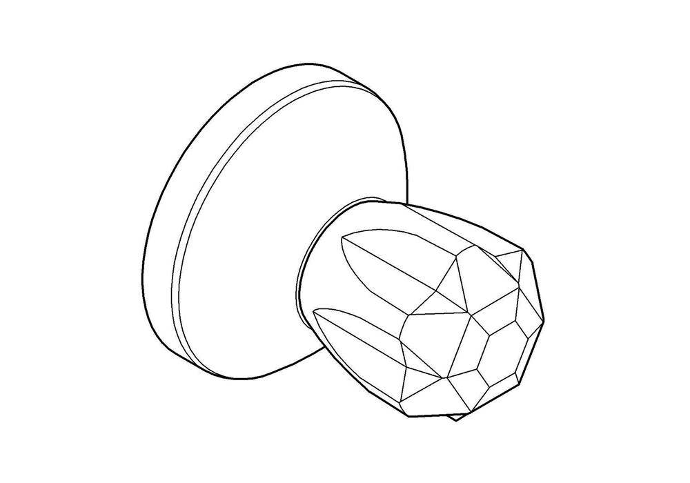 GROHE UP-Ventil Oberbau ATLANTA Brillant-Griff Mark blau chr