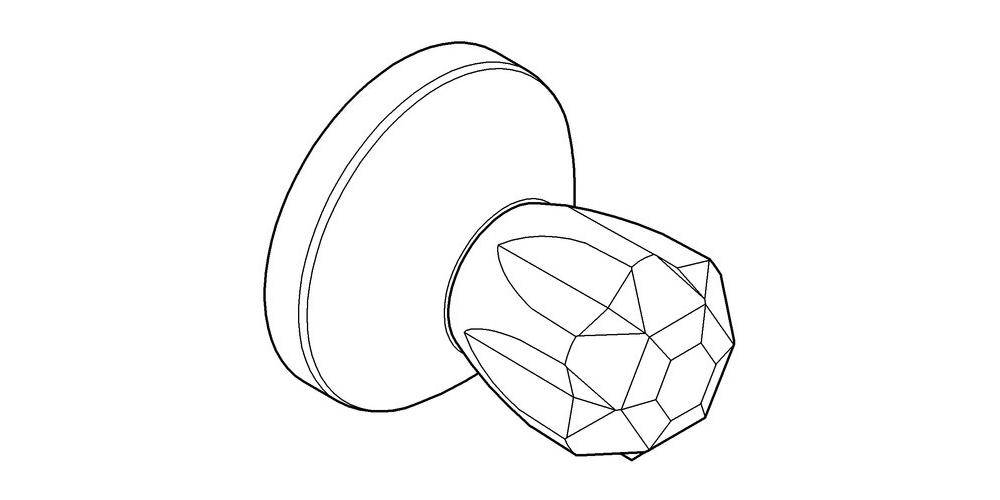 GROHE UP-Ventil Oberbau ATLANTA Brillant-Griff Mark blau chr