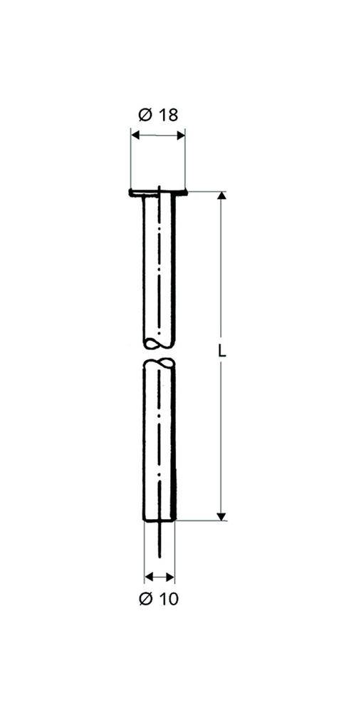 SCHELL Kupferrohr 10 mm für 1/2Zoll, Bördel 18mm, chrom 500mm