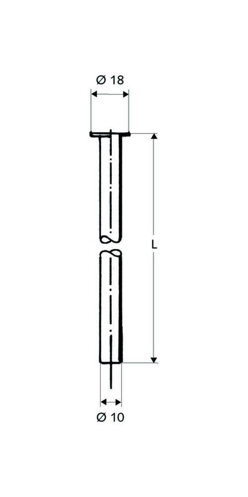 SCHELL Kupferrohr 10 mm für 1/2Zoll, Bördel 18mm, chrom 500mm