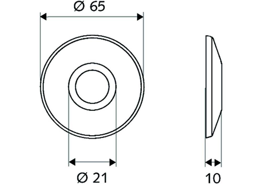 SCHELL Schubrosette Edelstahl 1/2Zoll, d= 65mm