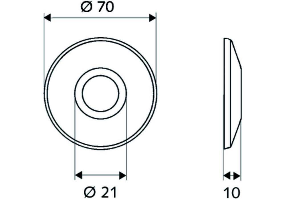 SCHELL Schubrosette Edelstahl 1/2Zoll, d= 65mm