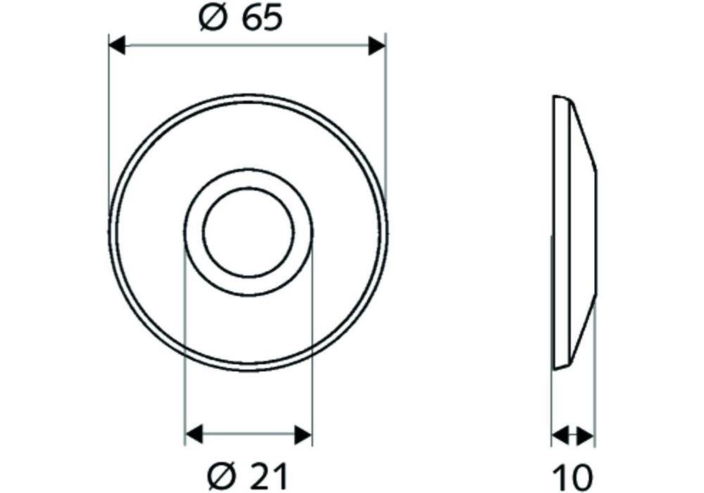 SCHELL Schubrosette Edelstahl 1/2Zoll, d= 65mm