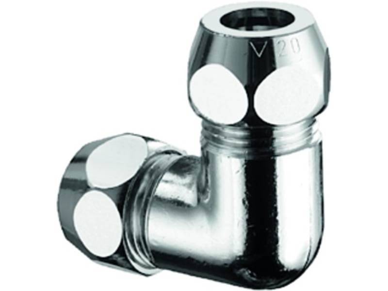 SCHELL 064460699 Winkel-Doppelverschraubung mit 2 Quetschverschraubungen, chrom
