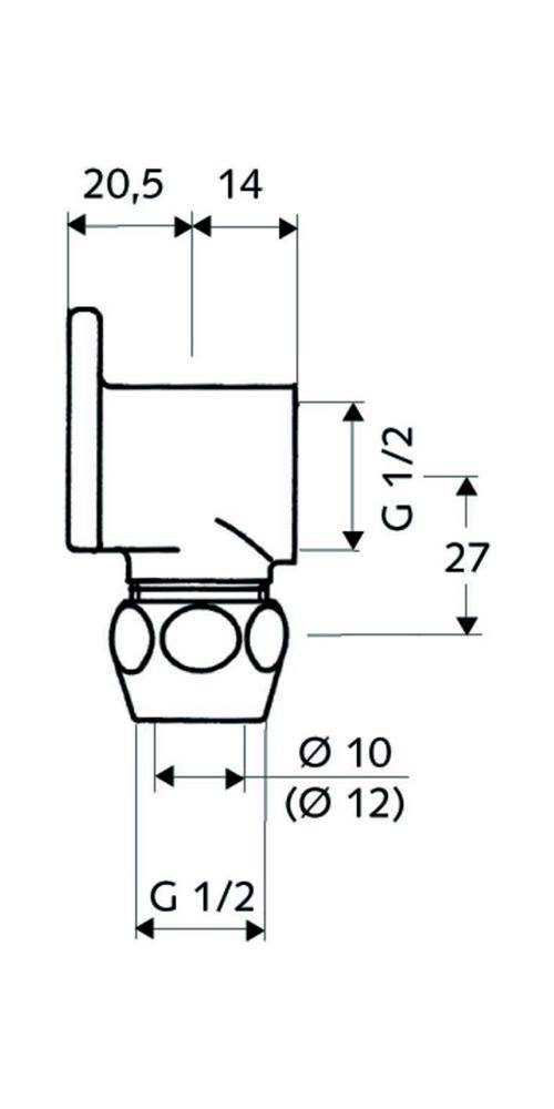 SCHELL Wandscheibe chrom mit Quetschverschraubung 1/2Zollx10mm
