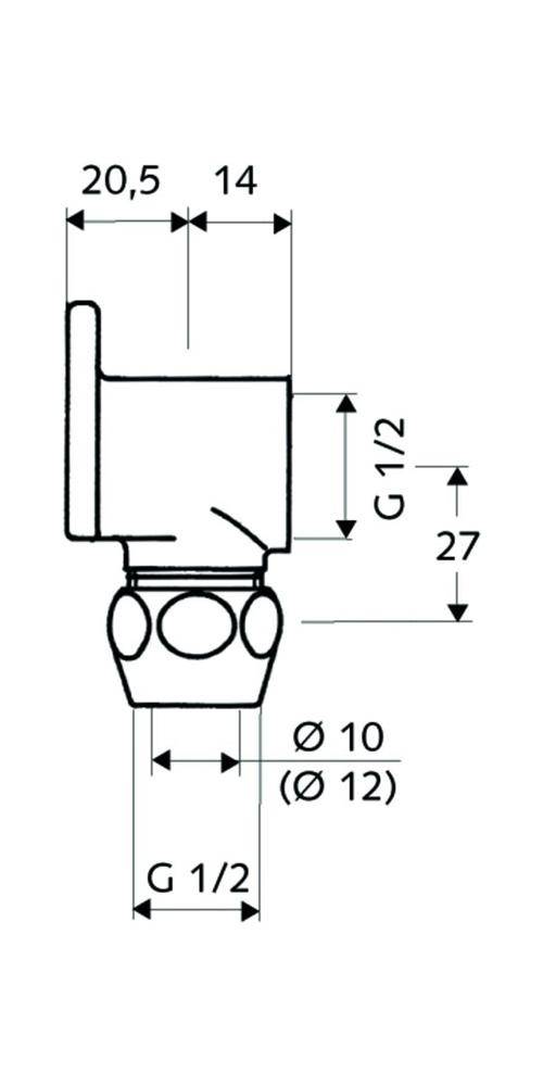 SCHELL Wandscheibe chrom mit Quetschverschraubung 1/2Zollx10mm