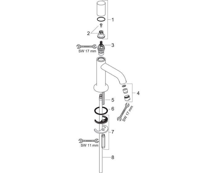 hansgrohe Standventil AXOR UNO2 DN 15, ohne Ablaufgarnitur chrom