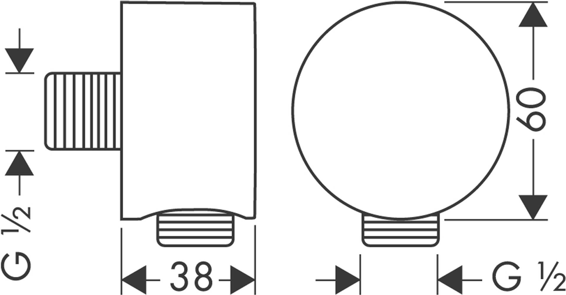 Hansgrohe Schlauchanschluss Fixfit Axor mit Rückflussverhinderer 1/2, verchromt