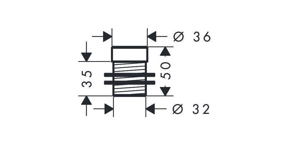 hansgrohe HG Schaftverlängerung für Arbeitsplattenstärke bis 70mm