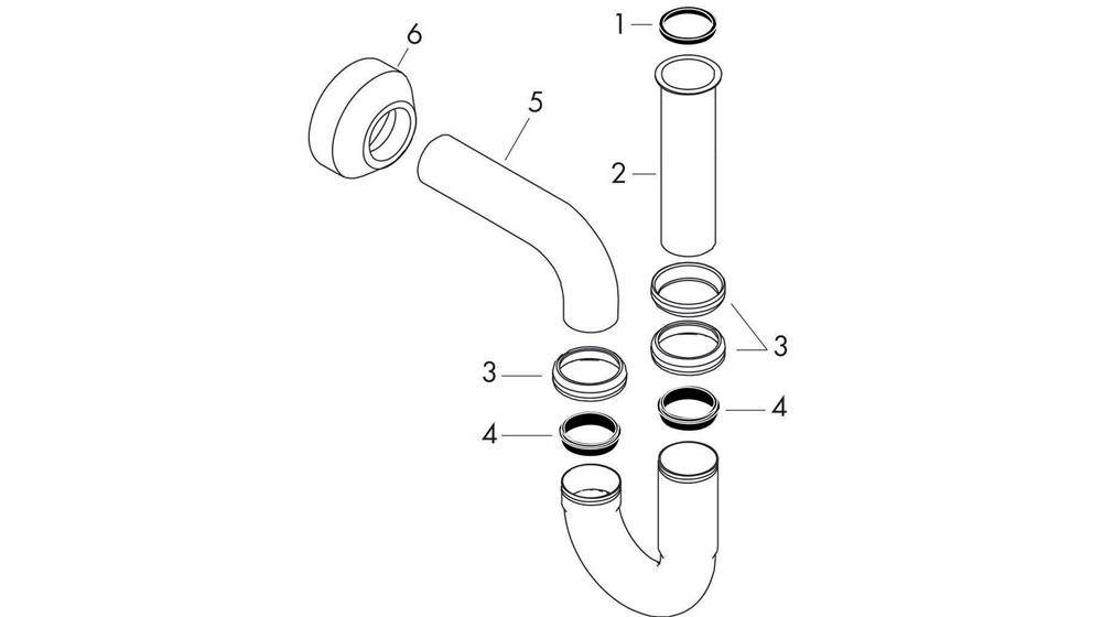 hansgrohe HG Röhrensiphon Standardmodell chrom