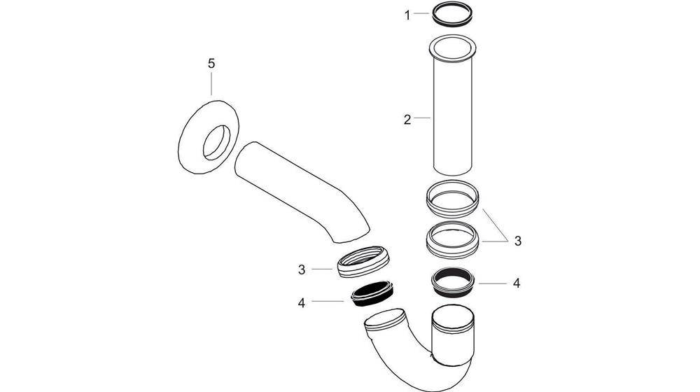 hansgrohe HG Bidet-Röhrensiphon Standardmodell chrom