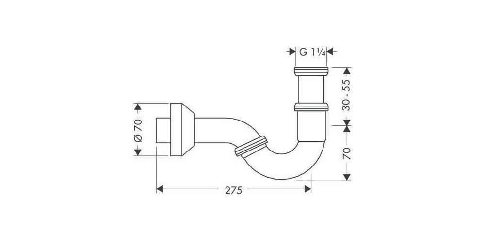 hansgrohe HG Bidet-Röhrensiphon Standardmodell chrom