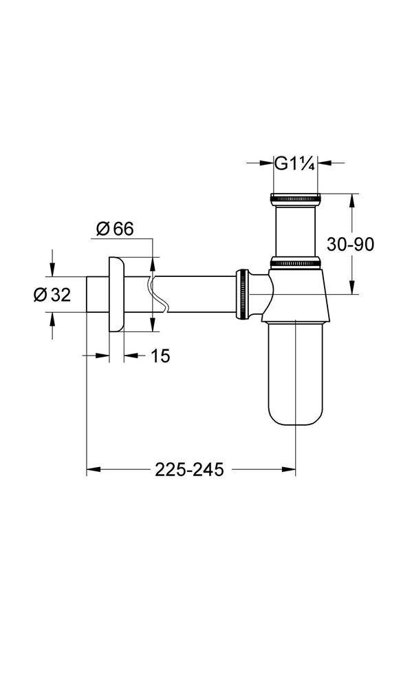 GROHE Geruchsverschluss 1 1/4Zoll f WT chr chrom
