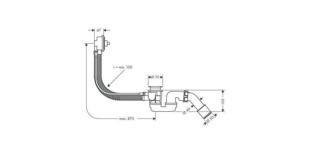 hansgrohe HG Wannenüberlaufgarnitur FLEXAPLUS für Sonderwannen