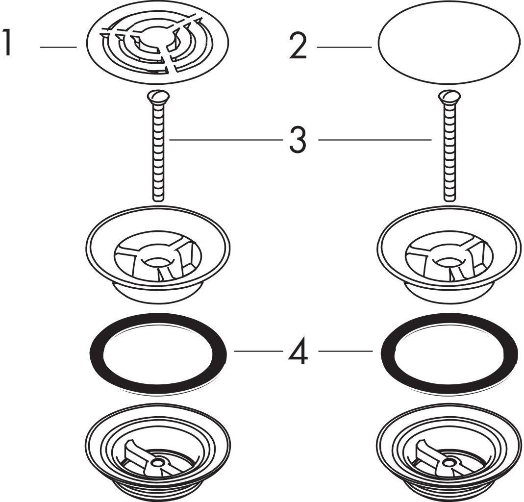 Hansgrohe Waschtischventil nicht verschließbar Messing verchromt G 1¼.