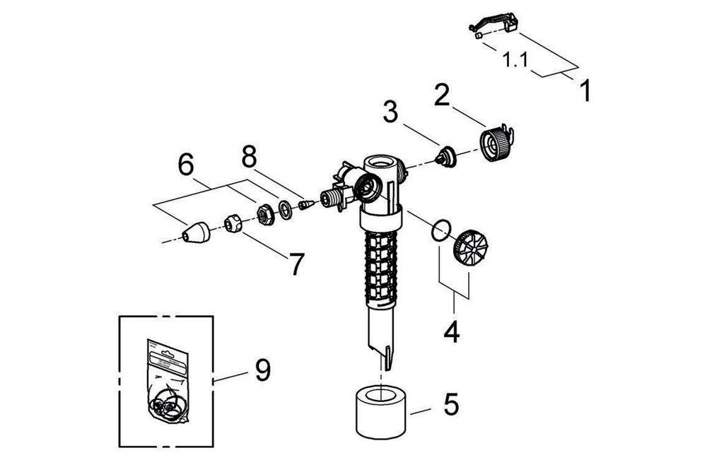 GROHE Füllventil 37095, 3/8Zoll