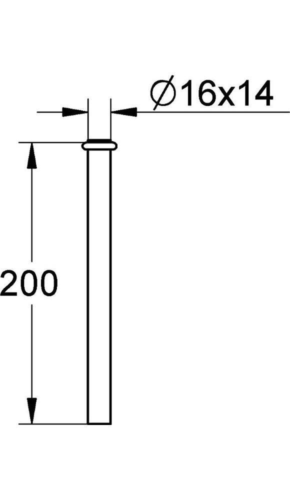 GROHE Spülrohrverlängerung d= 16mm 200mm chr chrom