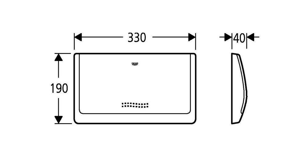 GROHE Abdeckplatte CLASSIC 330 330x190mm f Spülkasten 6-9 l we