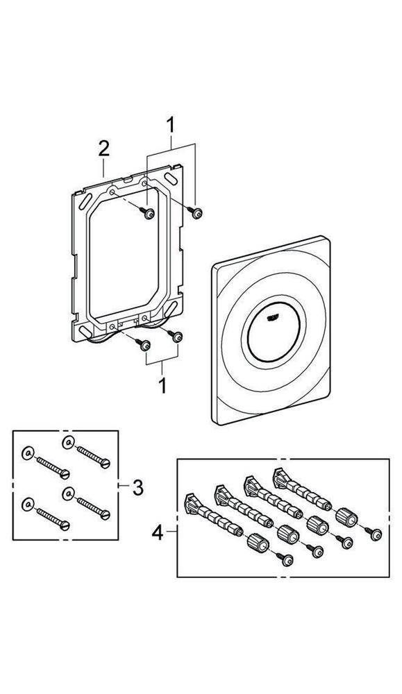 GROHE Abdeckplatte SURF 156x197mm Druckknopfbetätigung alpinweiß
