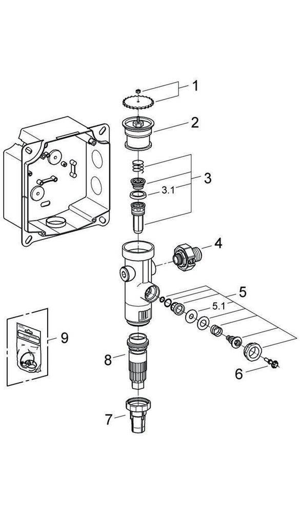 GROHE WC-Druckspüler 3/4Zoll Vorabsperrung