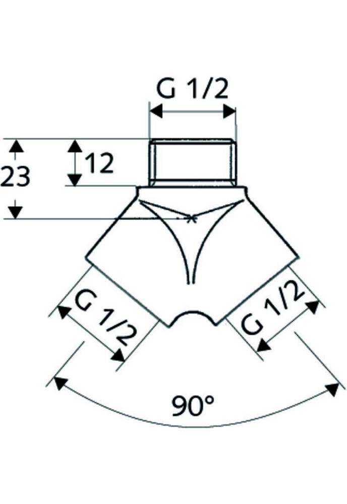 SCHELL Gabelstück chrom 1/2Zoll