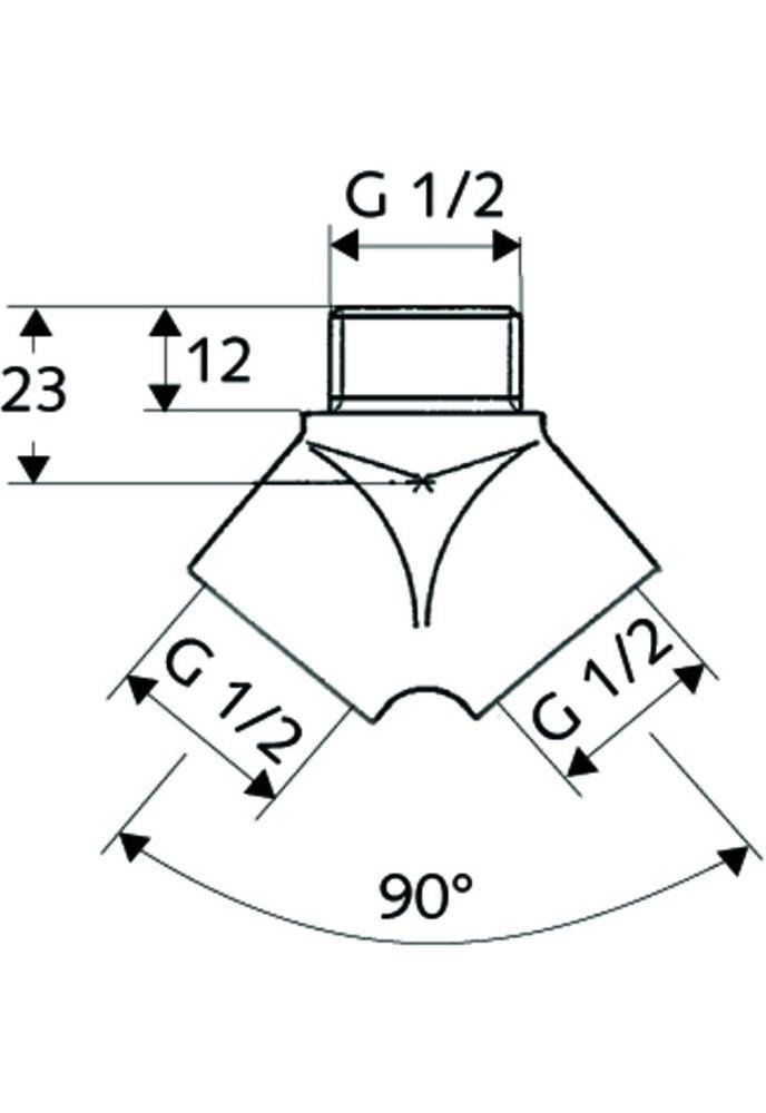 SCHELL Gabelstück chrom 1/2Zoll