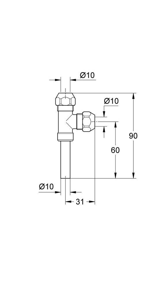 GROHE WAS T-Abzweigstck 3/8Zoll chr chrom