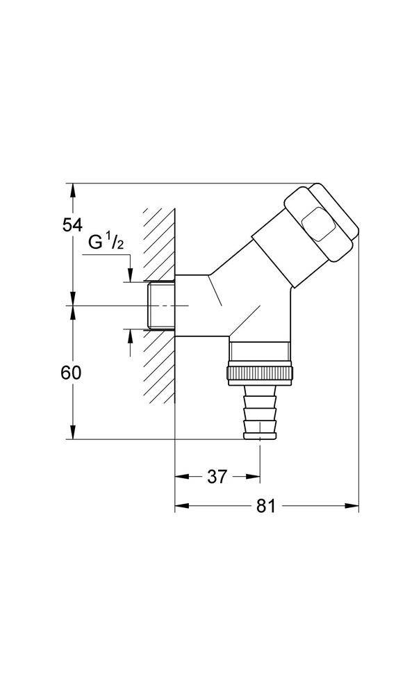 GROHE Waschmaschinenanschluss Eggemann DN 15 1/2Zoll chrom