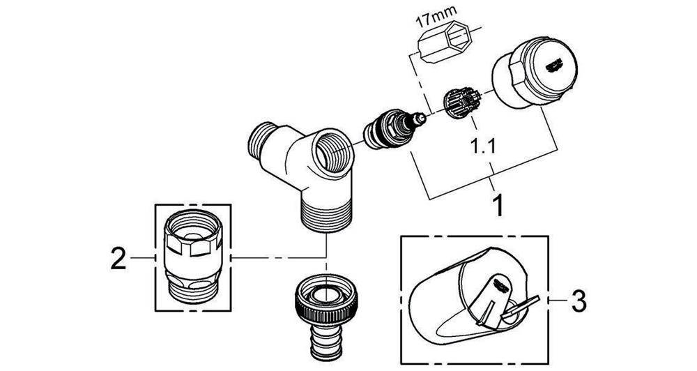 GROHE Waschmaschinenanschluss Eggemann DN 15 1/2Zoll chrom