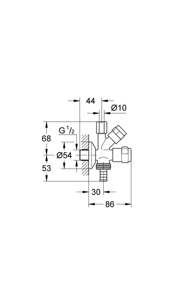 GROHE Kombinations-Eckventil mit Rückflussverhinderer chrom chrom