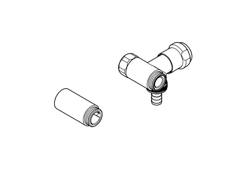 GROHE Waschmaschinenanschluss Eggemann DN 20 Anschluss rechts chrom