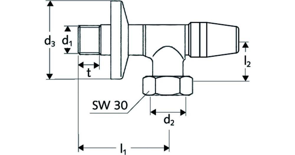 SCHELL Wasserzähler-Eckventil 1/2Zollx3/4Zoll ÜM mit