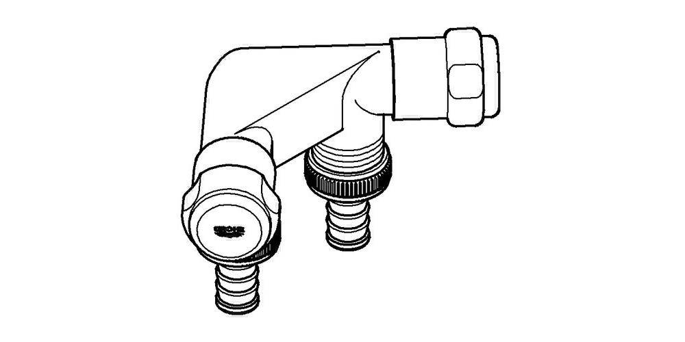 GROHE WAS Doppelventil Einfach 1/2Zoll 1-fach chr chrom