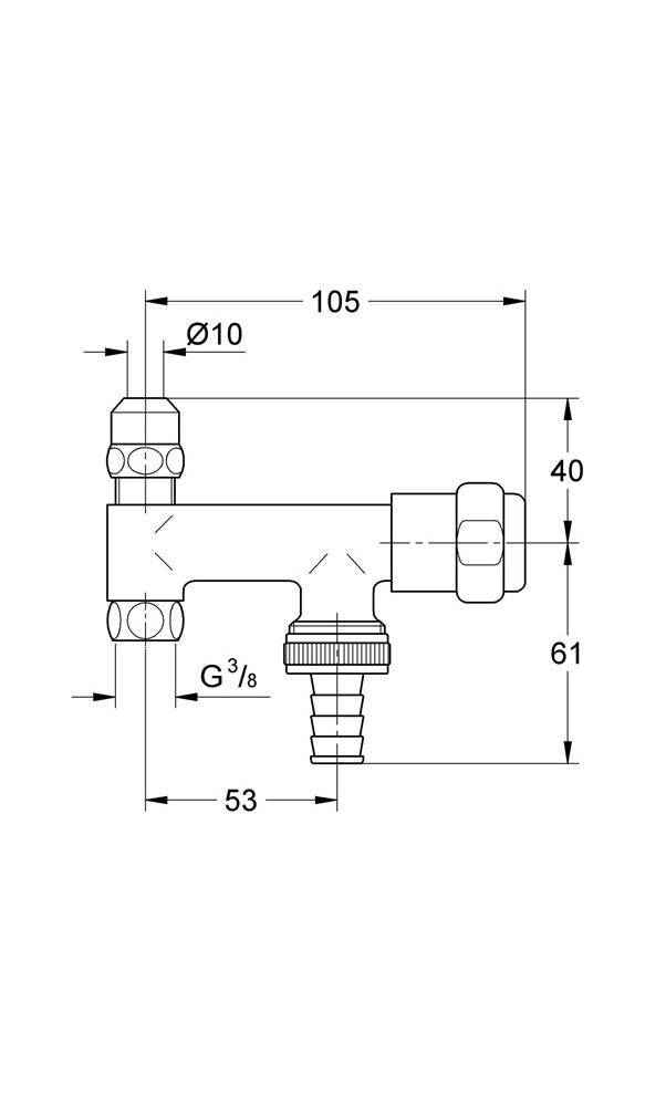 GROHE Waschmaschinenanschluss Eggemann 41030, 3/8Zoll chrom DN 10
