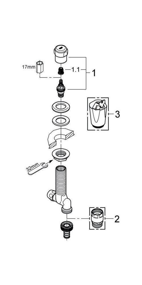 GROHE Waschmaschinenanschluss Eggemann DN 15 verstellbar bis 50mm