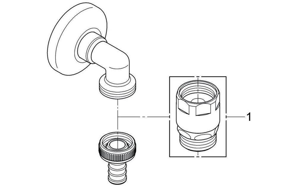 GROHE WAS Schlauchanschlussbogen 1/2Zoll chr