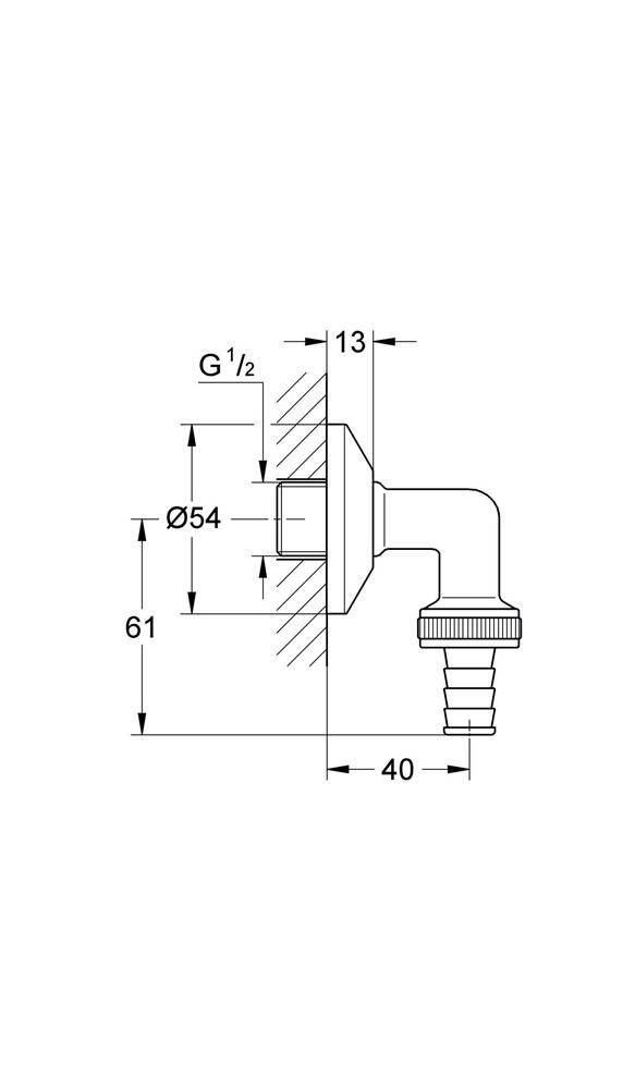 GROHE WAS Schlauchanschlussbogen 1/2Zoll chr